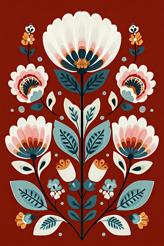 Nordic Floral No. 018 printable wall art