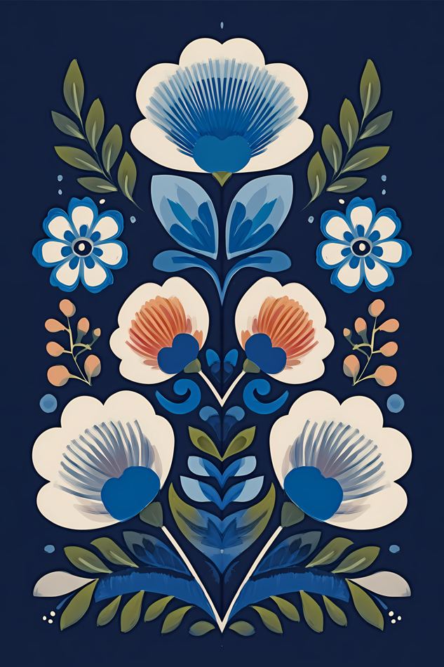 Nordic Floral No. 033 printable wall art