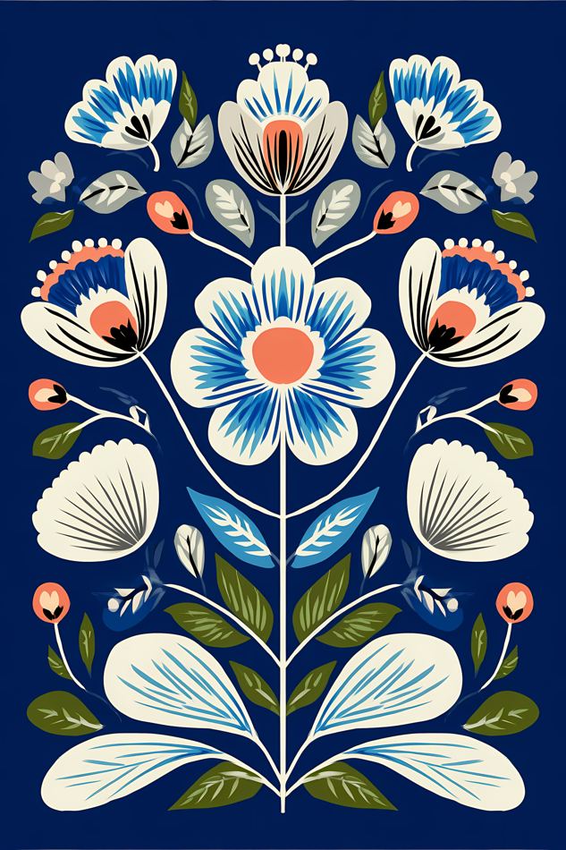 Nordic Floral No. 035 printable wall art
