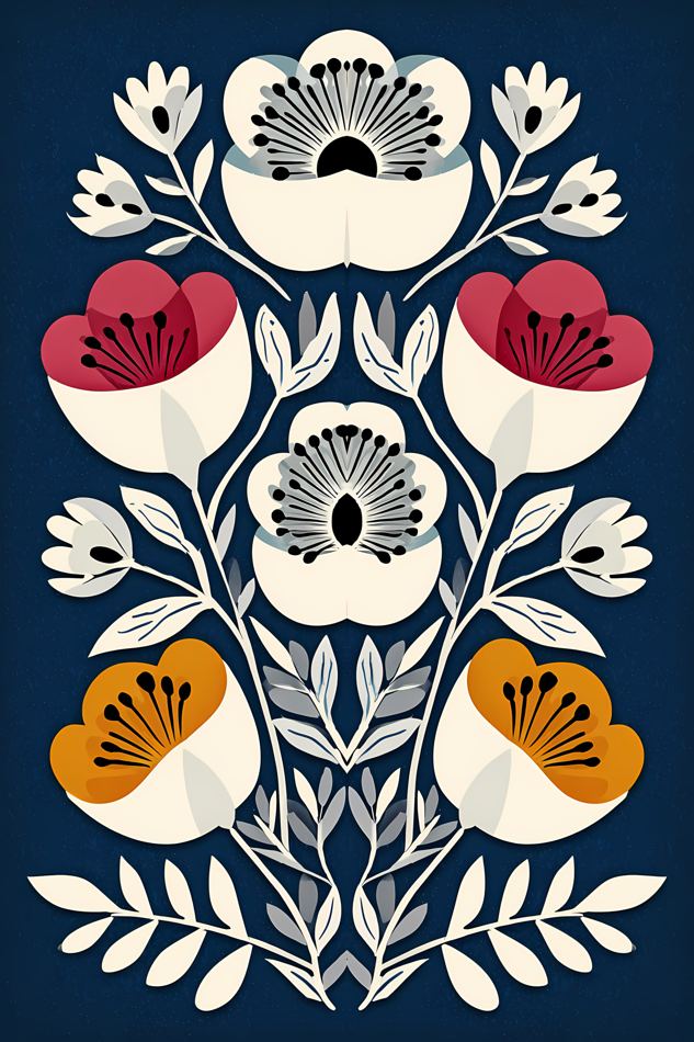 Nordic Floral No. 036 printable wall art