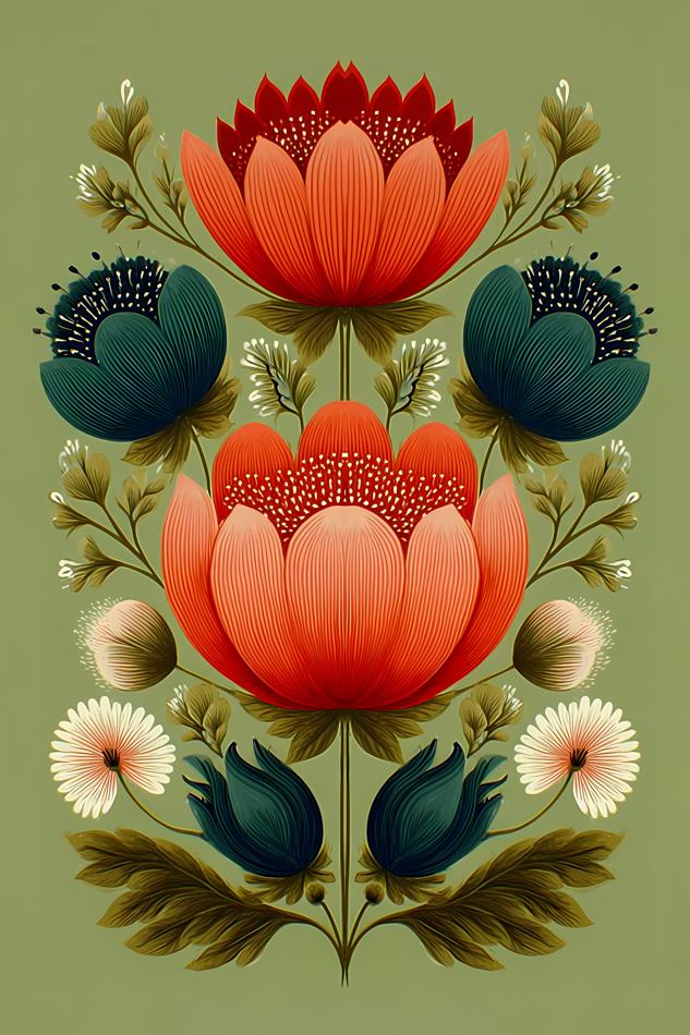 Nordic Floral No. 070 printable wall art