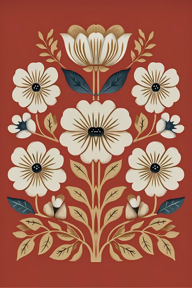 Nordic Floral No. 092 printable wall art