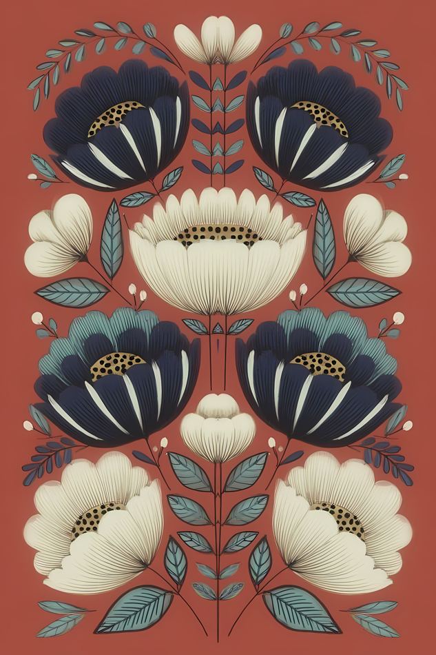 Nordic Floral No. 098 printable wall art