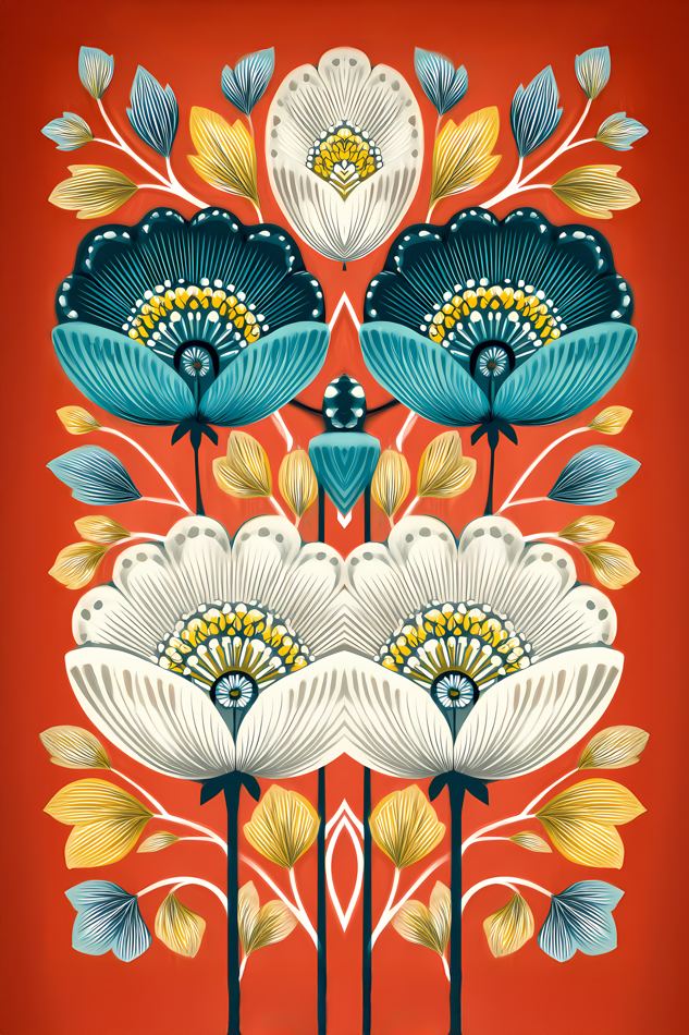 Nordic Floral No. 101 printable wall art