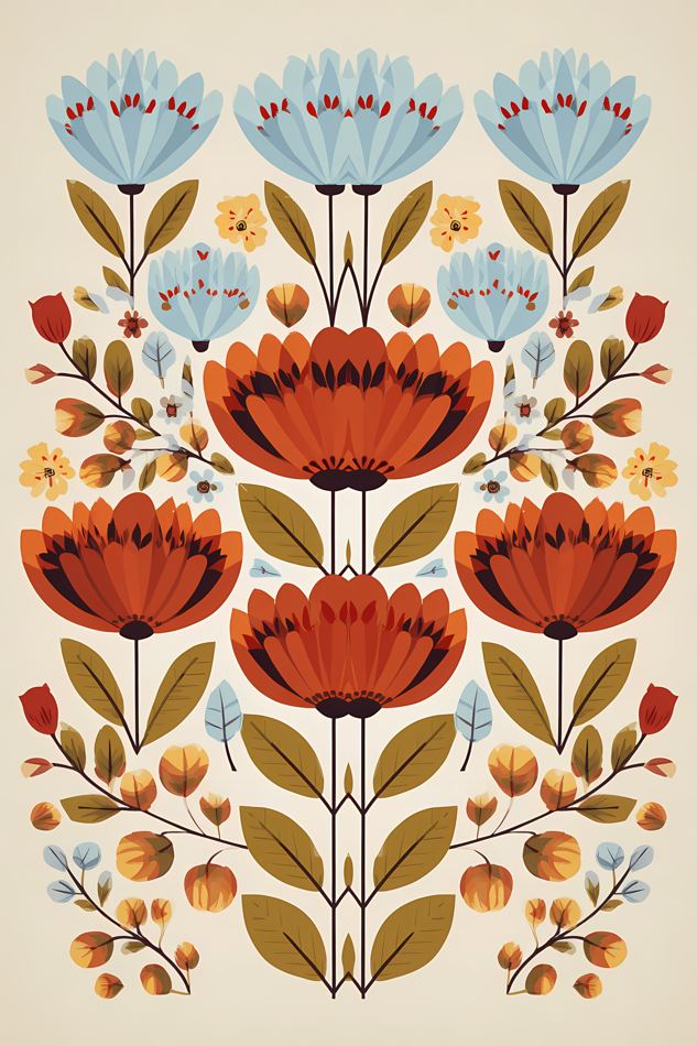 Nordic Floral No. 111 printable wall art