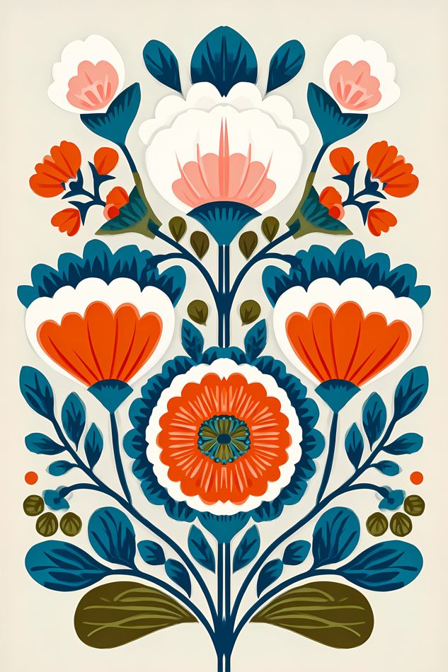 Nordic Floral No. 113 printable wall art