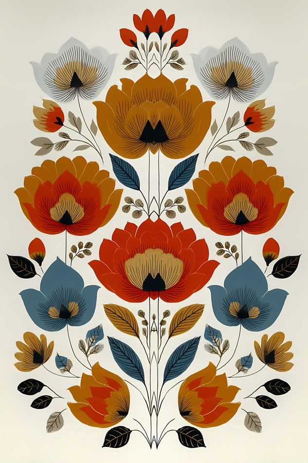 Nordic Floral No. 117 printable wall art