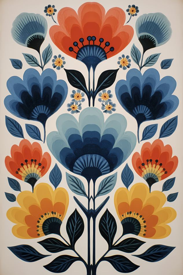 Nordic Floral No. 120 printable wall art