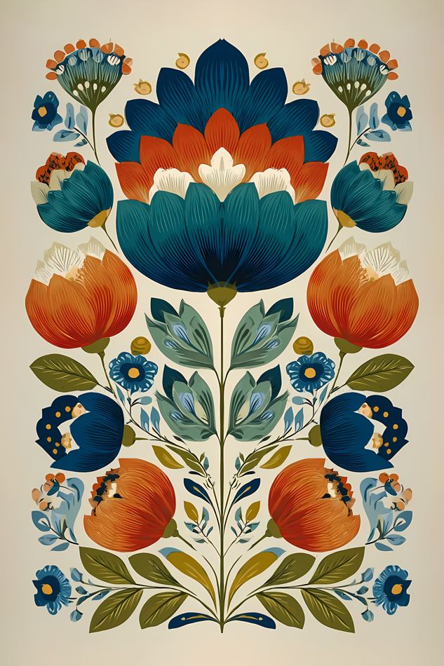 Nordic Floral No. 121 printable wall art