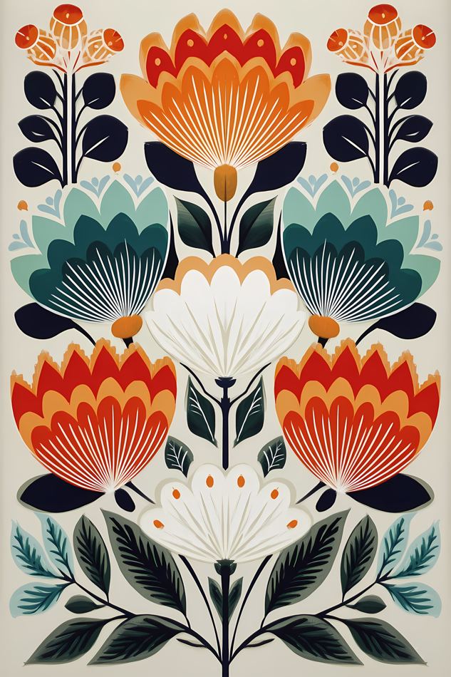 Nordic Floral No. 130 printable wall art