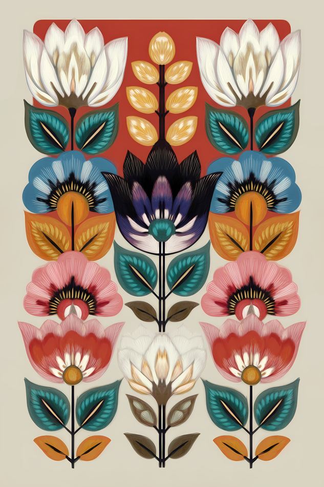 Nordic Floral No. 131 printable wall art