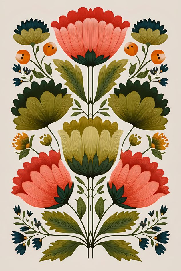 Nordic Floral No. 133 printable wall art