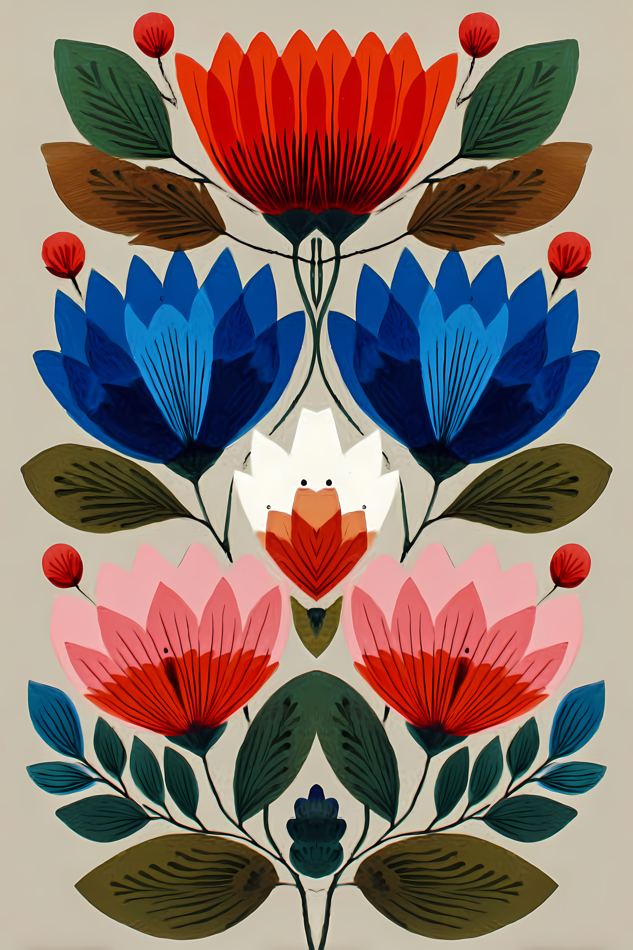 Nordic Floral No. 136 printable wall art