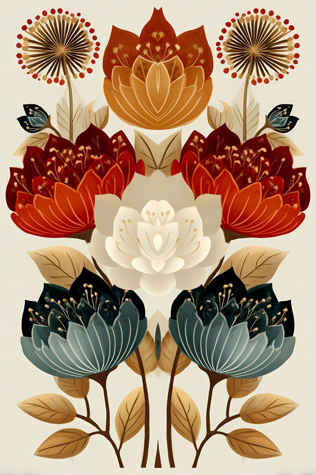 Nordic Floral No. 140 printable wall art