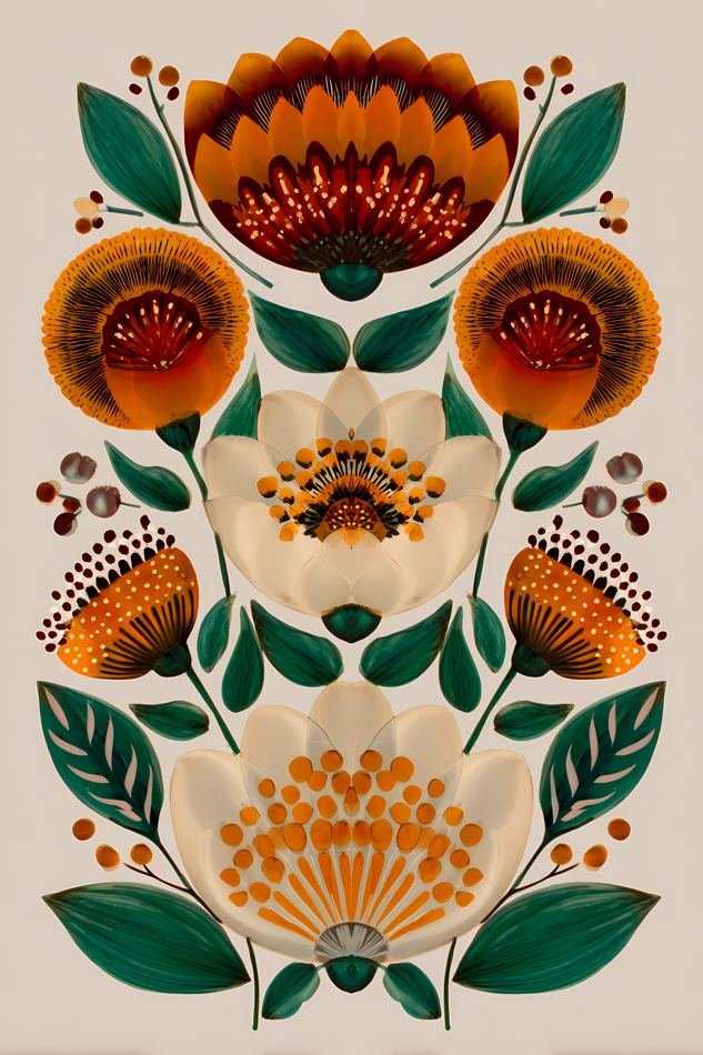 Nordic Floral No. 142 printable wall art