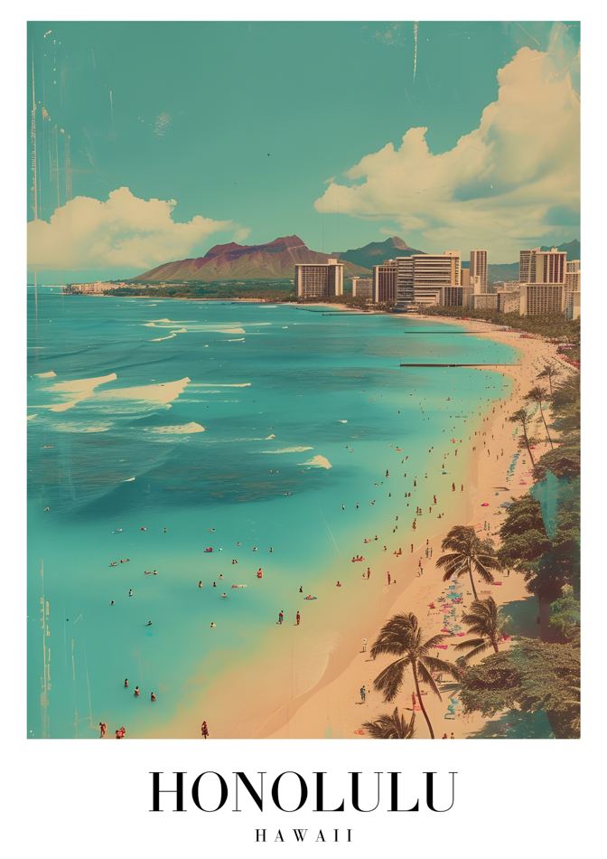 Honolulu Hawaii printable wall art
