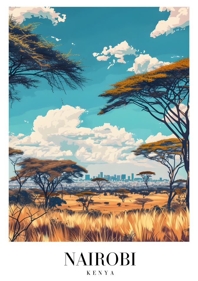 Nairobi Kenya printable wall art