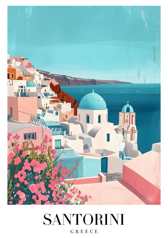 Santorini Greece printable wall art